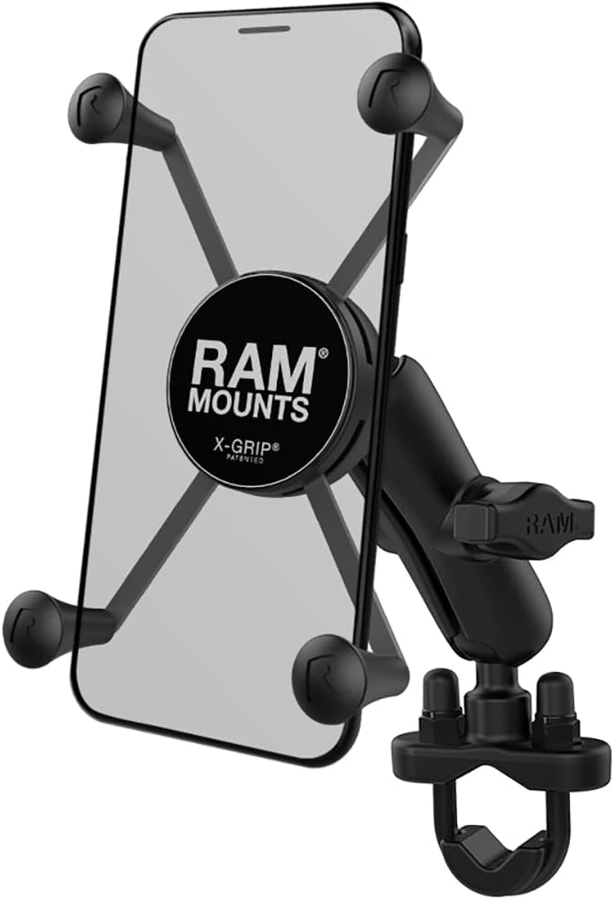 RAM Mounts X-Grip Large Phone Mount with Handlebar U-Bolt Base RAM-B-149Z-A-UN10U with Short Arm for Motorcycle, ATV/UTV, Bike - Image 1
